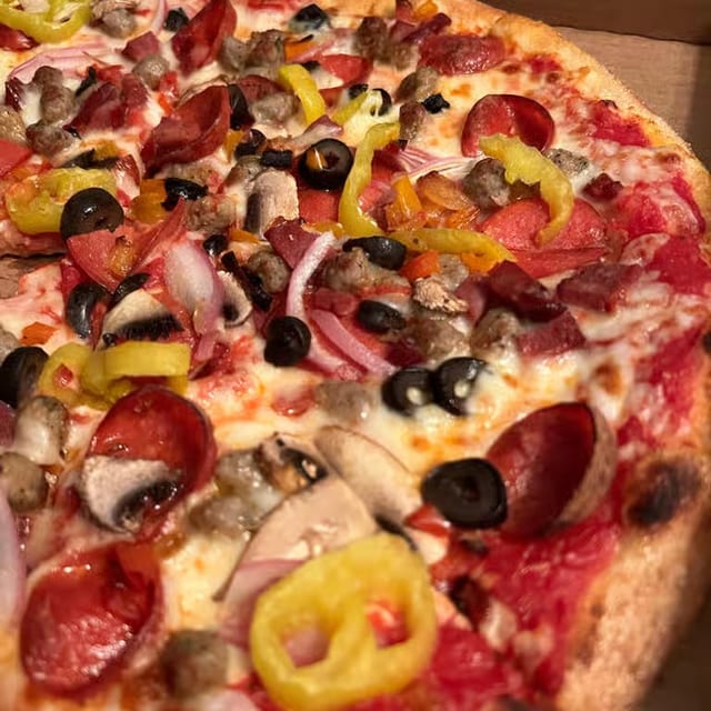 Kitchen Sink Pizza.