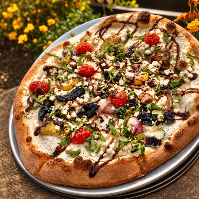 Chicken Caprese Pizza.