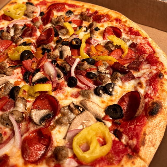 Kitchen Sink Pizza.