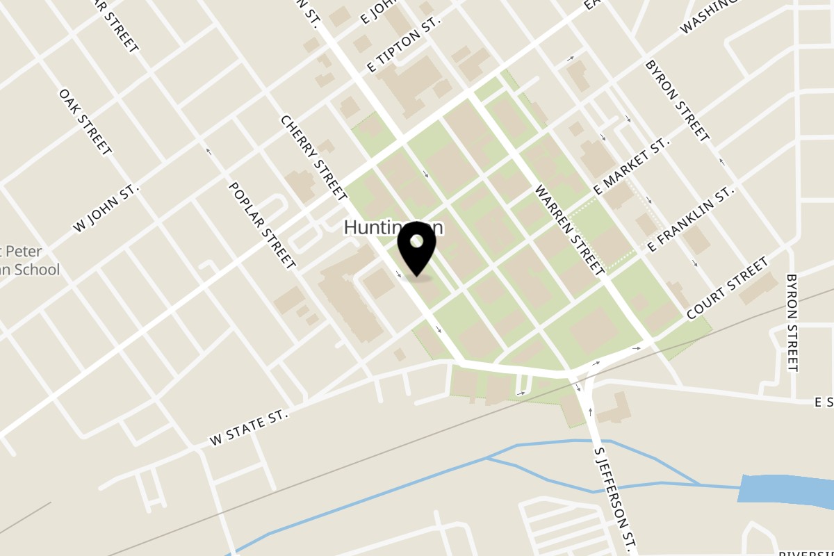 Map showing the location of Wise Guys Downtown on 435 Cherry St in Huntington